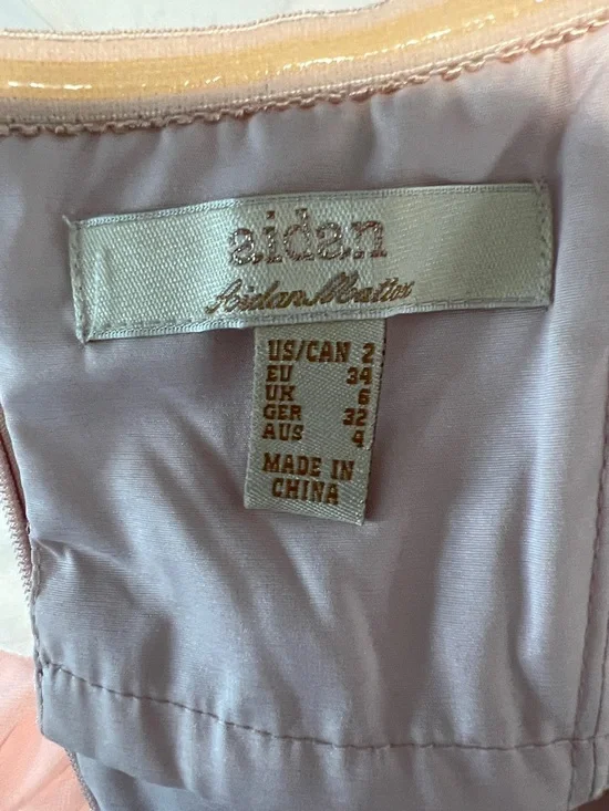 Aidan by Aidan Mattox Blush Pink and Silver High-Low Sequin Strapless Dress - Picture 2 of 4